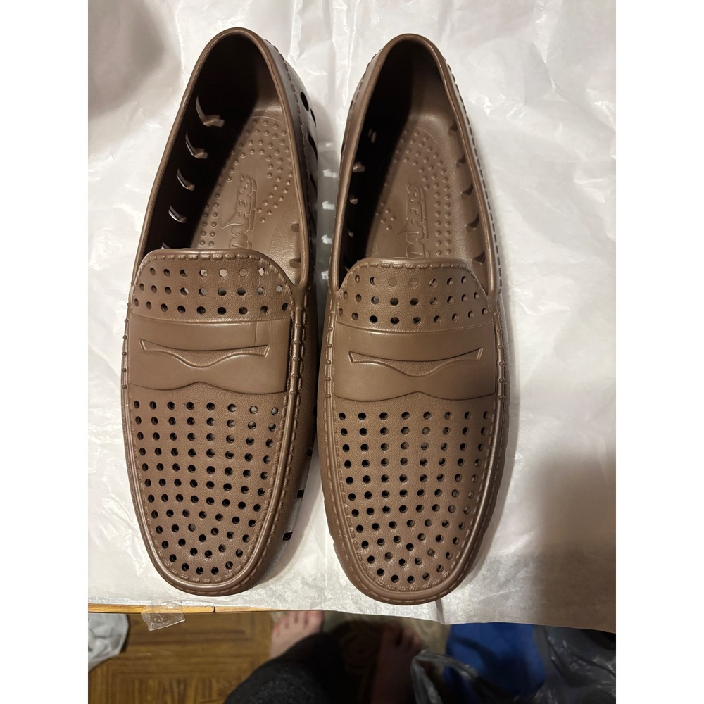 FLOATERS Mens Penny Loafer Brown Comfort Slip On Clogs Shoes Casual